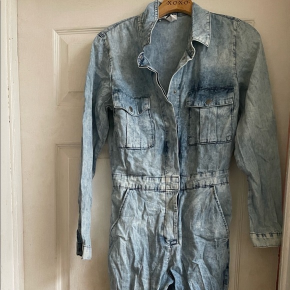 TopShop Soft Denim Jumpsuit - Picture 2 of 6